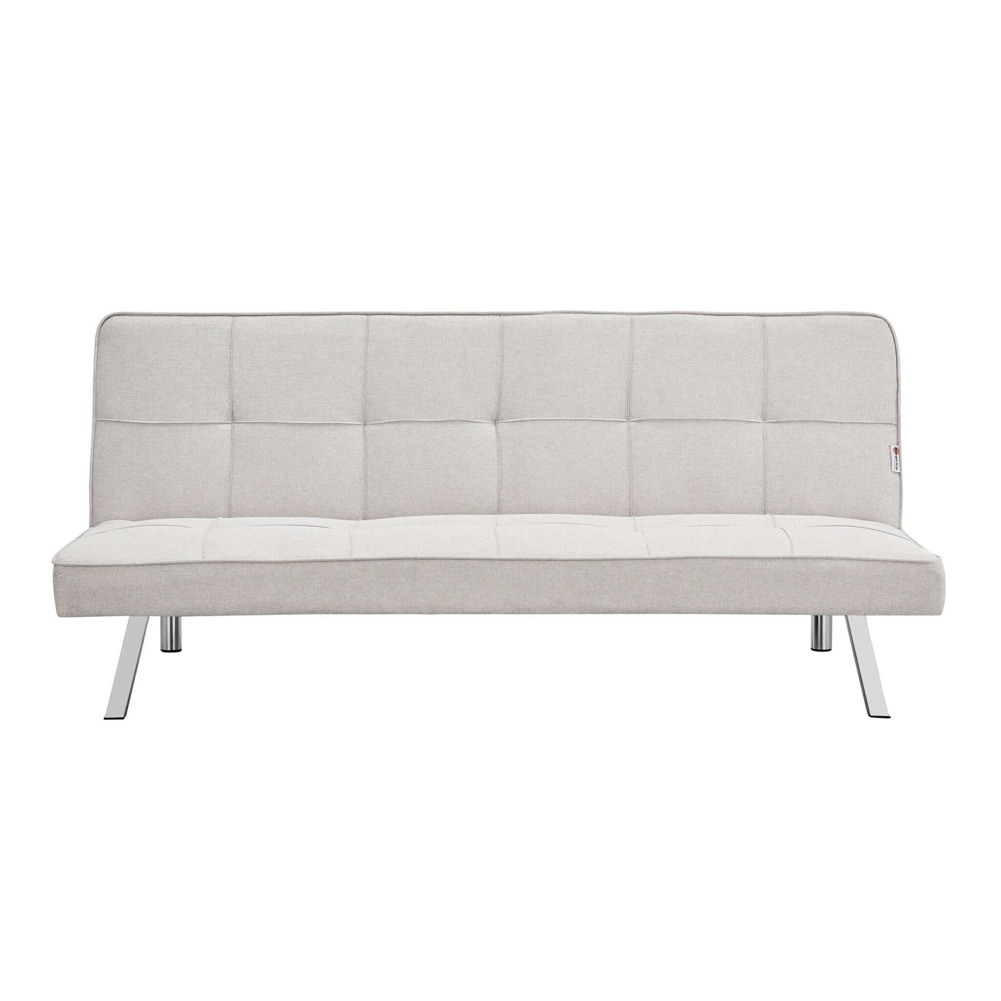 Cream Click Clack 3 Seater Sofa Bed - Britney Bargainia
