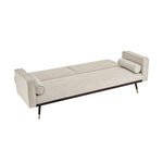 Cream Sofa Bed 3 Seater Faux Suede Click Clack - Jenna - Bargainia.com - 