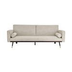 Cream Sofa Bed 3 Seater Faux Suede Click Clack - Jenna - Bargainia.com - 