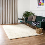 Cream Thick Shaggy Rug - California - Bargainia.com - 