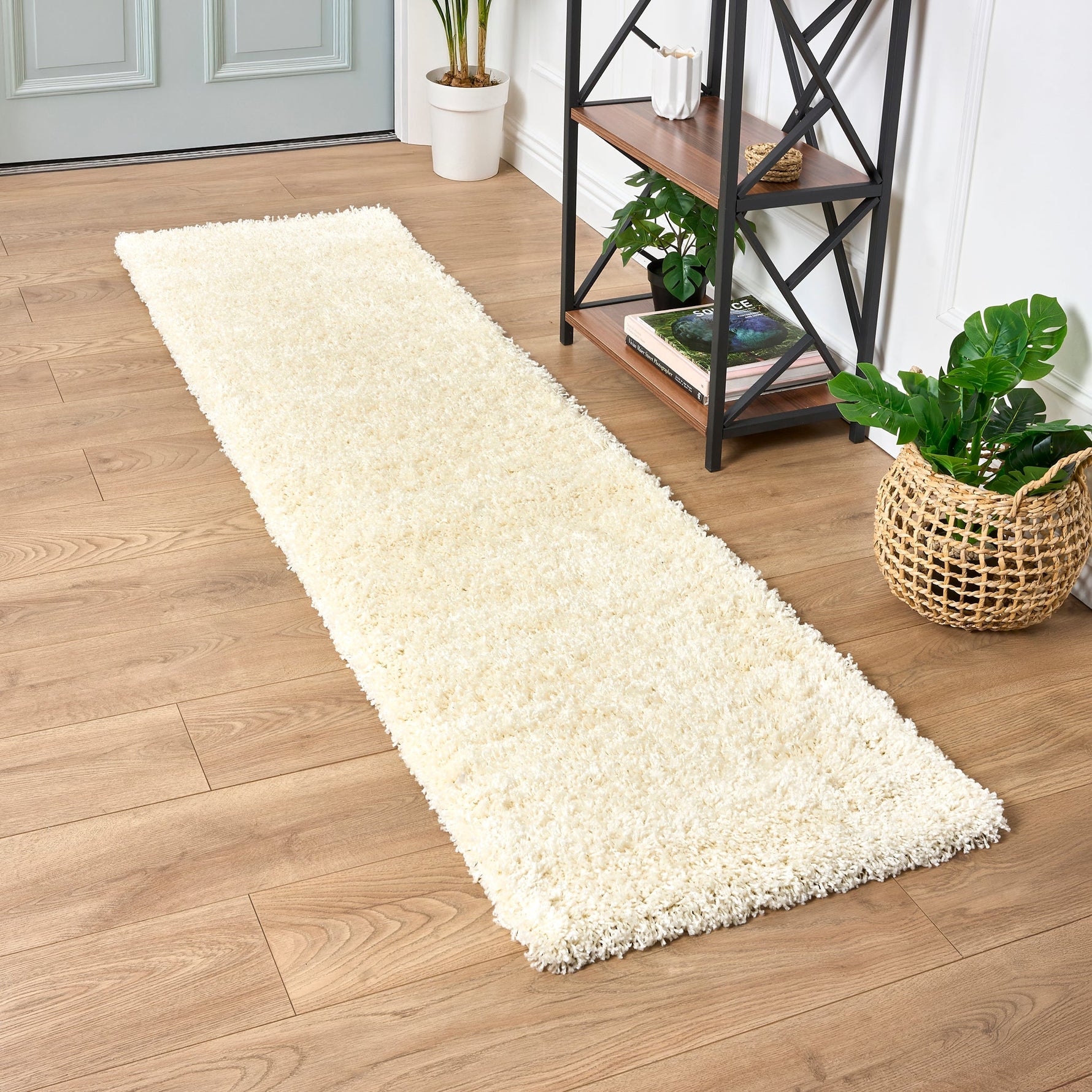 Cream Thick Shaggy Rug - California - Bargainia.com - 