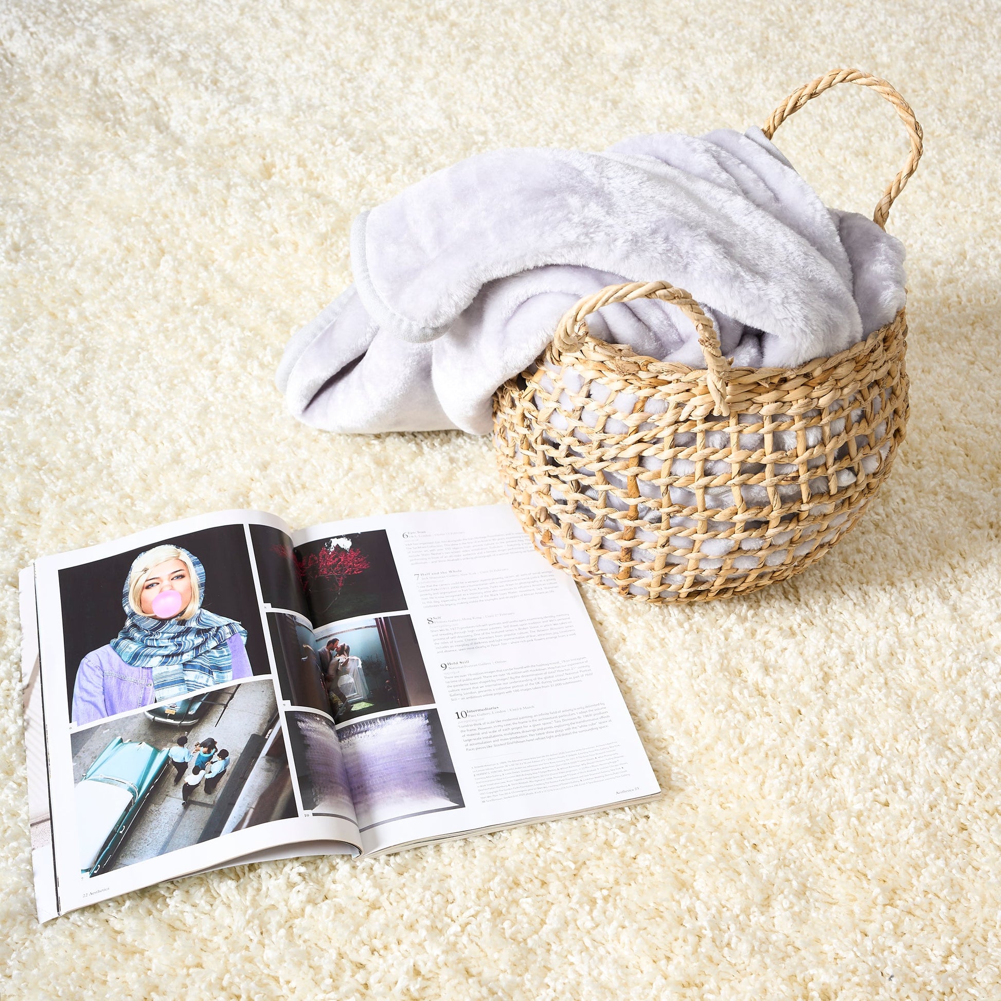 Cream Thick Shaggy Rug - California Rugs Rug Masters