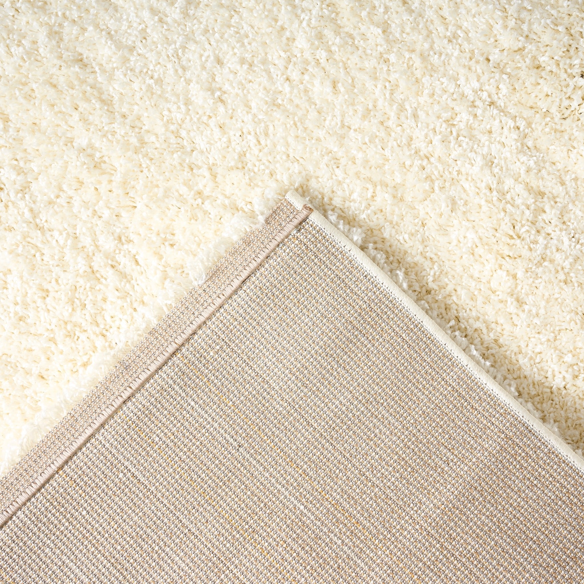 Cream Thick Shaggy Rug - California Rugs Rug Masters