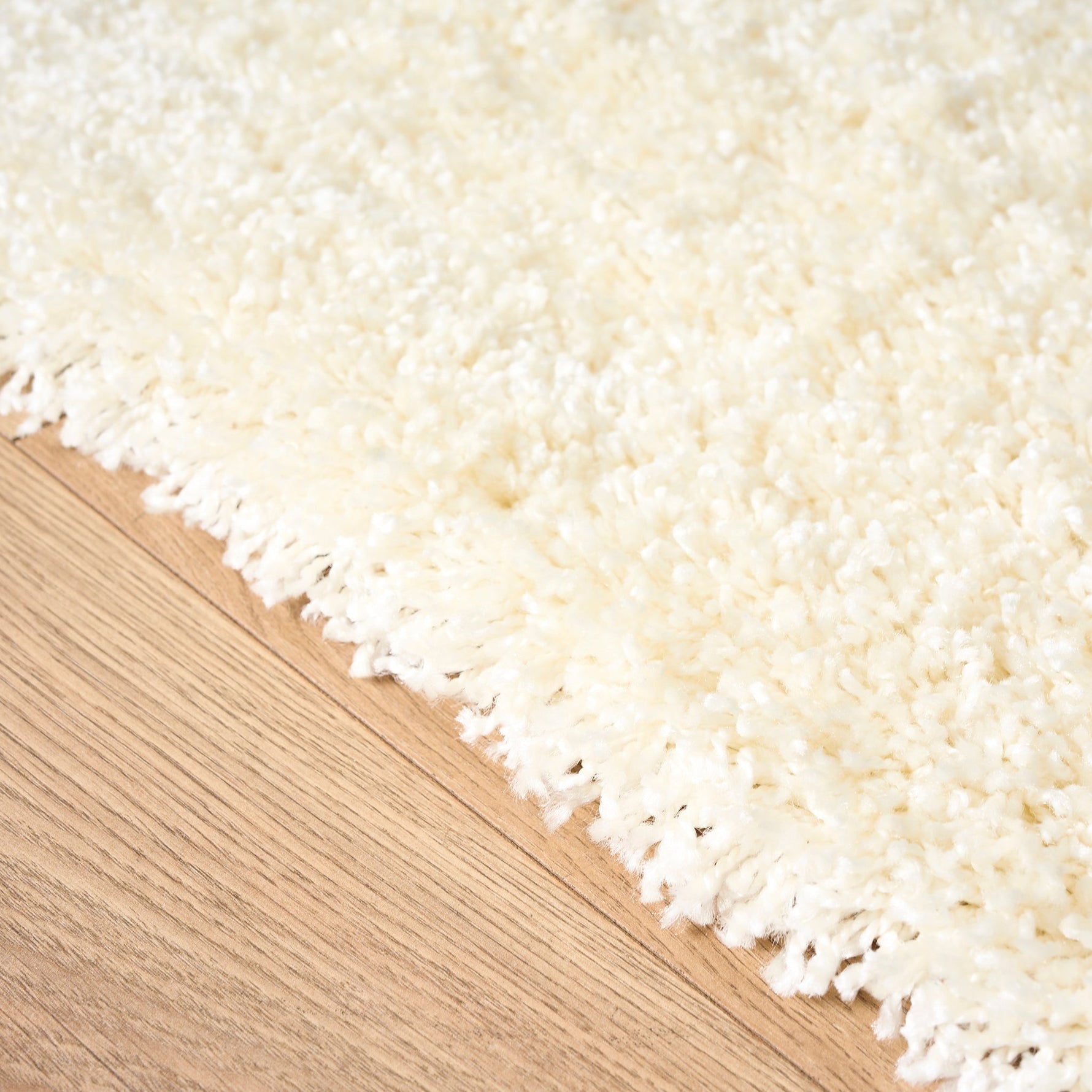 Cream Thick Shaggy Rug - California - Bargainia.com - 