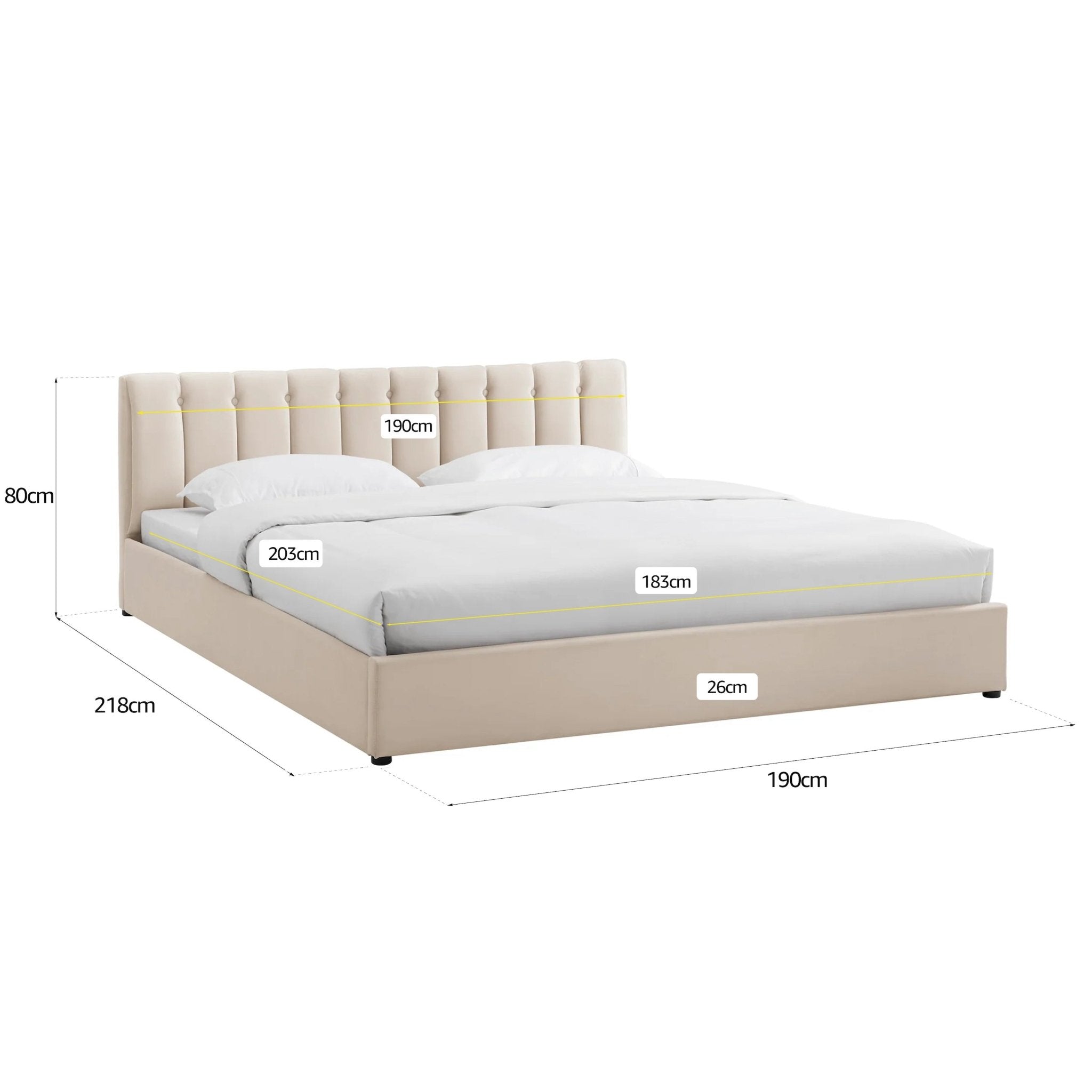 Cream Velvet Plush Ottoman Storage Bed Frame - Super King - Bargainia.com - 5056536100092 - MLM - 170955 - SK - CR