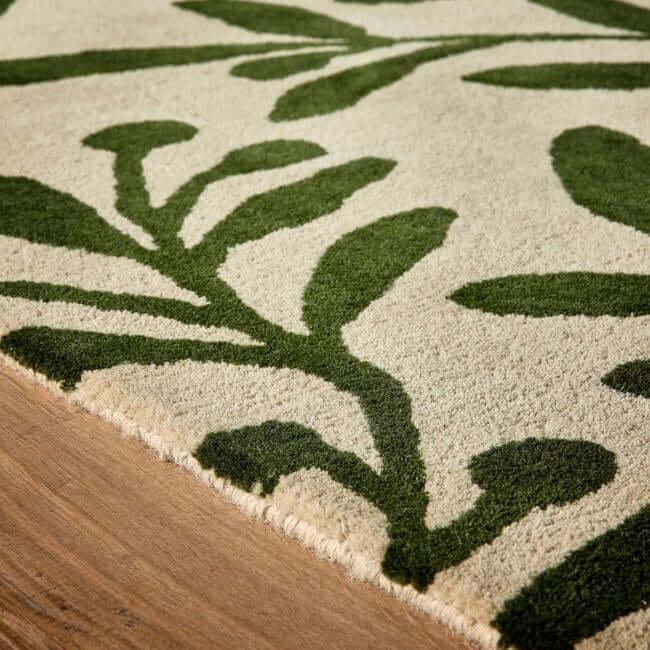 Cream Wool Rug Floral Design - Bargainia.com - 