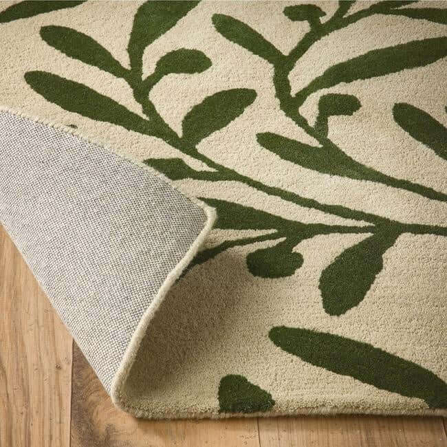 Cream Wool Rug Floral Design - Bargainia.com - 