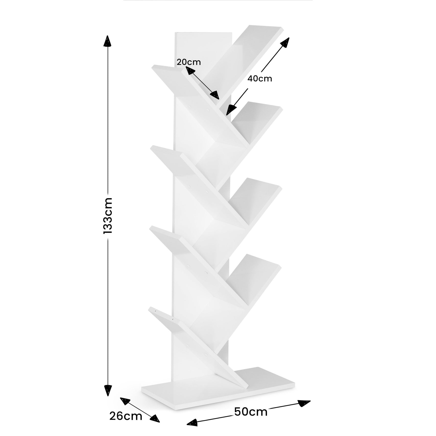 Criss Cross Tree Book Shelf - White - Bargainia.com - 