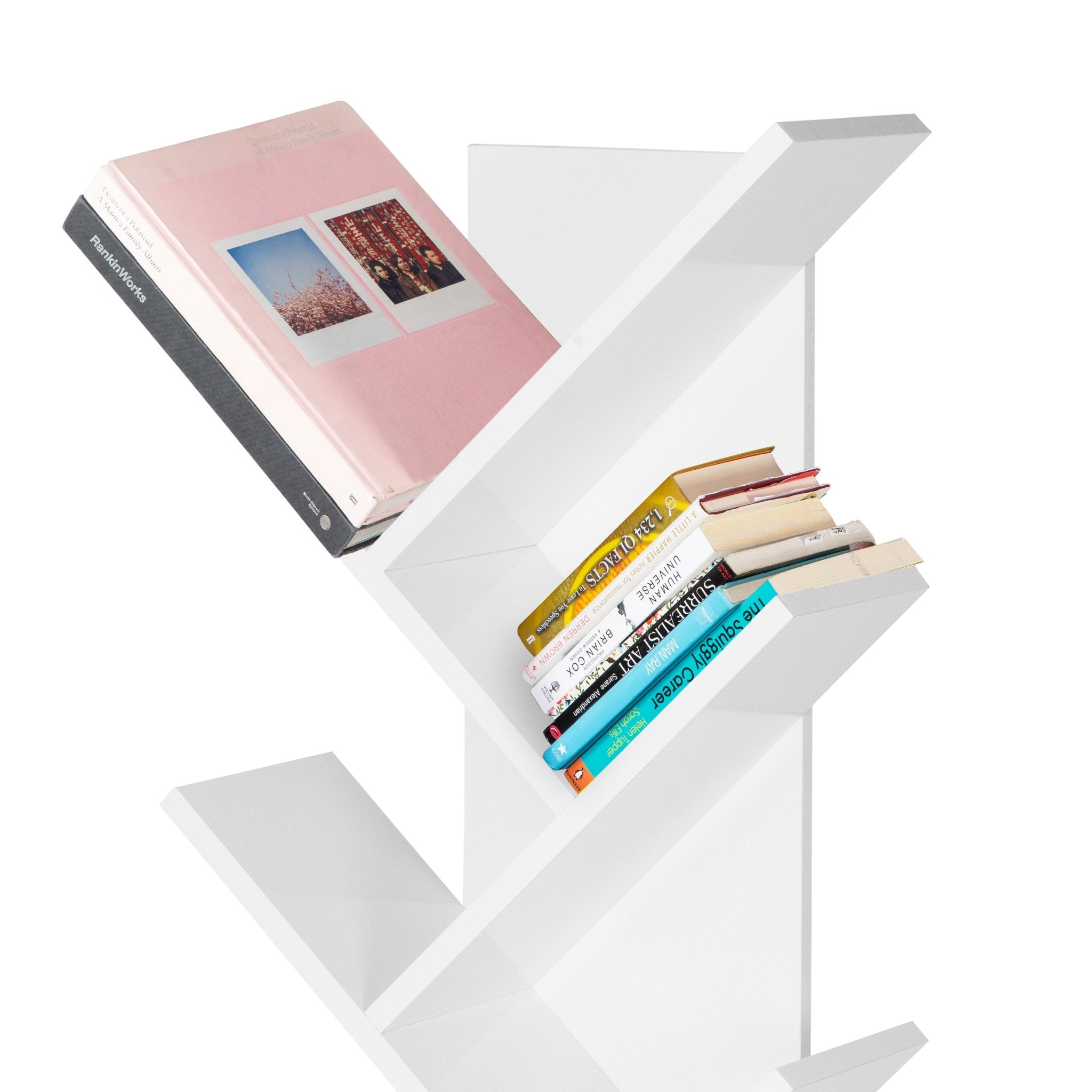 Criss Cross Tree Book Shelf - White Shelving Clearance