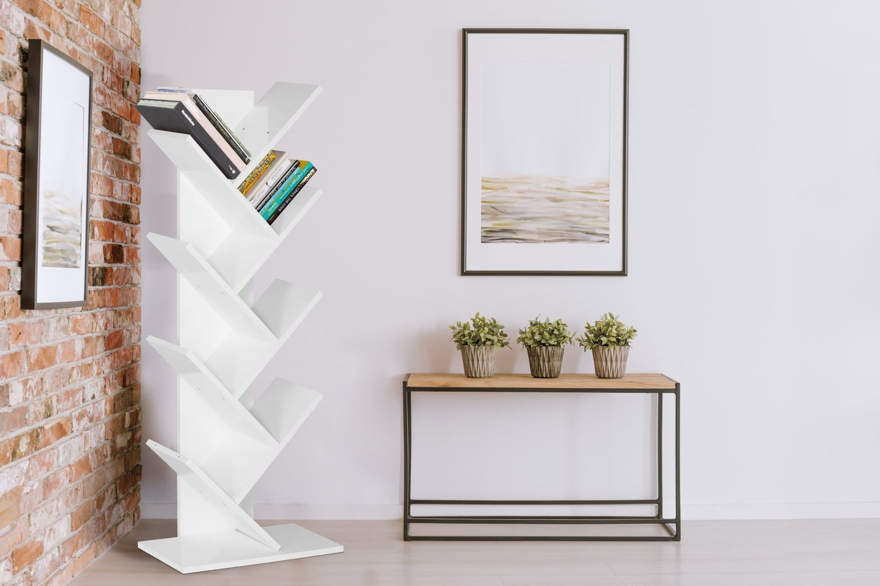 Criss Cross Tree Book Shelf - White - Bargainia.com - 