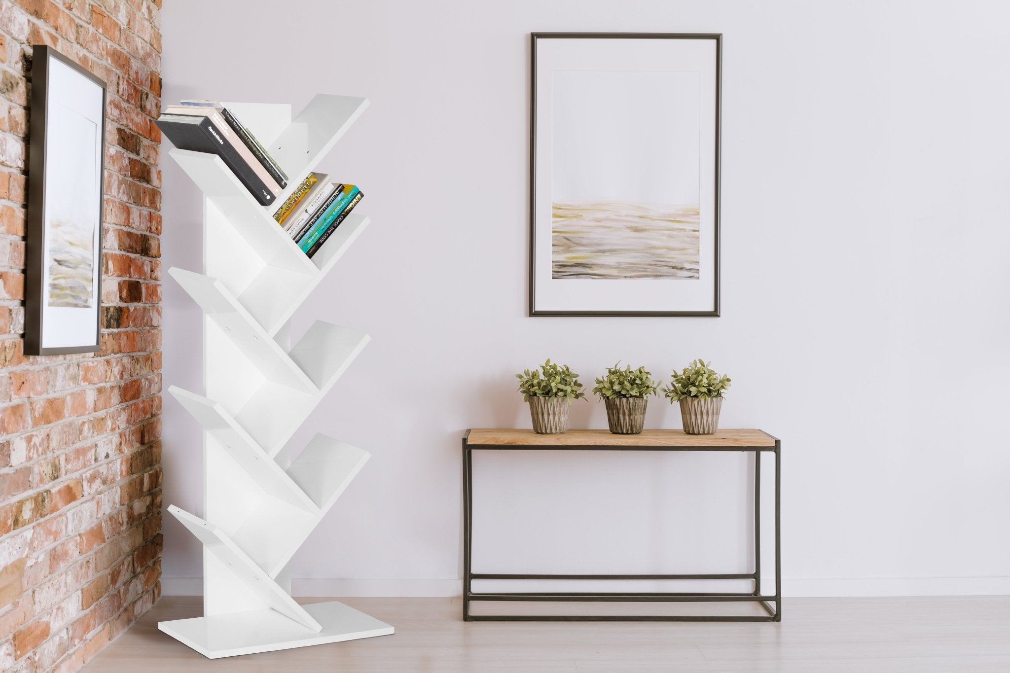 Criss Cross Tree Book Shelf - White Shelving Clearance