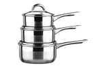 Crosse Set of 3 Stainless Steel Saucepan with Lids - Bargainia.com - 5018705673271