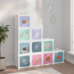 Cube Storage Cabinet for Kids with 10 Cubes White PP - Bargainia.com - 