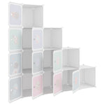 Cube Storage Cabinet for Kids with 10 Cubes White PP - Bargainia.com - 