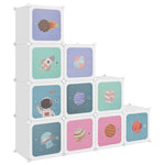 Cube Storage Cabinet for Kids with 10 Cubes White PP - Bargainia.com - 
