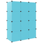 Cube Storage Cabinet for Kids with 12 Cubes Blue PP - Bargainia.com - 