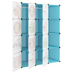 Cube Storage Cabinet for Kids with 12 Cubes Blue PP - Bargainia.com - 