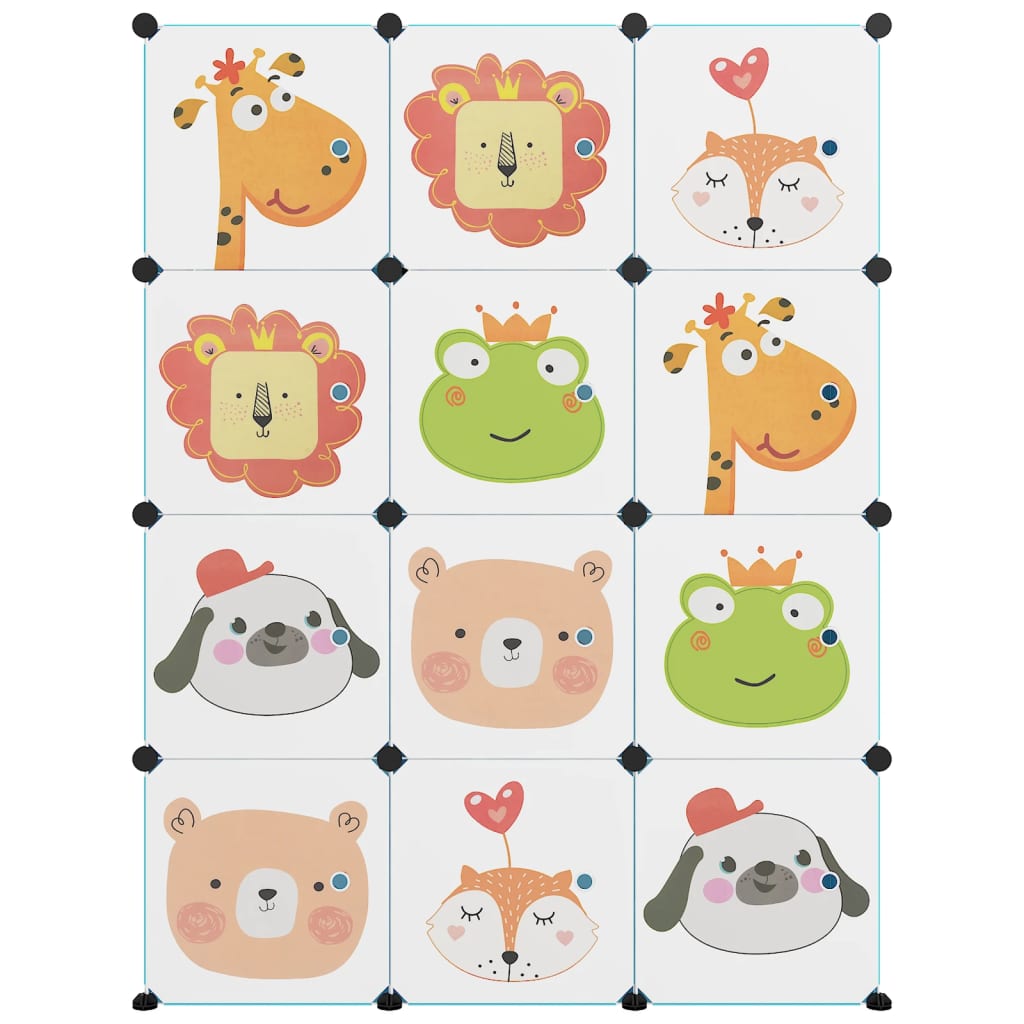 Cube Storage Cabinet for Kids with 12 Cubes Blue PP - Bargainia.com - 