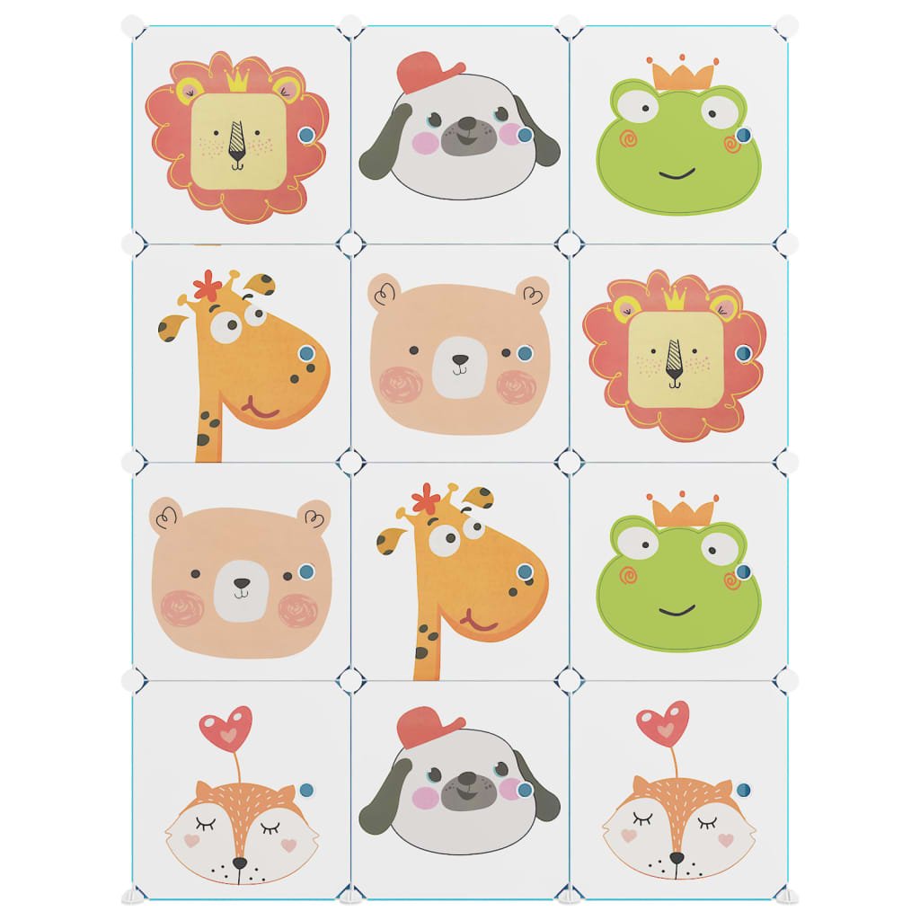 Cube Storage Cabinet for Kids with 12 Cubes Green PP - Bargainia.com - 