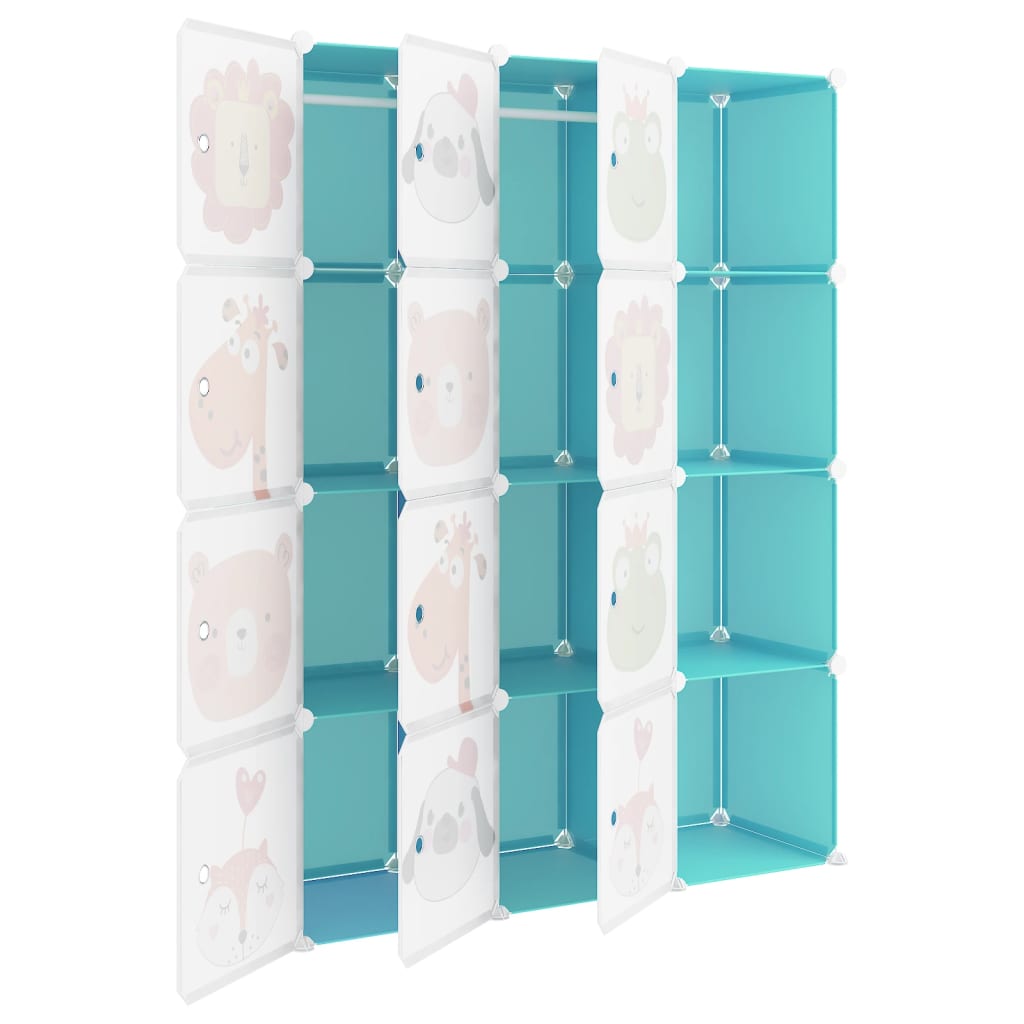 Cube Storage Cabinet for Kids with 12 Cubes Green PP - Bargainia.com - 