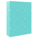 Cube Storage Cabinet for Kids with 12 Cubes Green PP - Bargainia.com - 