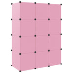 Cube Storage Cabinet for Kids with 12 Cubes Pink PP - Bargainia.com - 