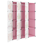 Cube Storage Cabinet for Kids with 12 Cubes Pink PP - Bargainia.com - 