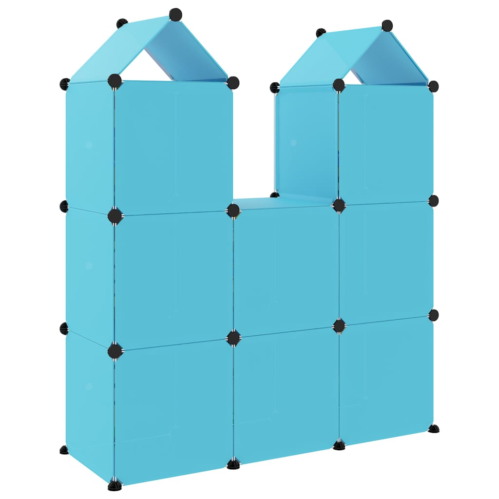 Cube Storage Cabinet for Kids with 8 Cubes Blue PP - Bargainia.com - 