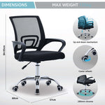 Curve Office Chair Black Modern Ergonomic With Swivel Wheels - Bargainia.com - 5056536118844
