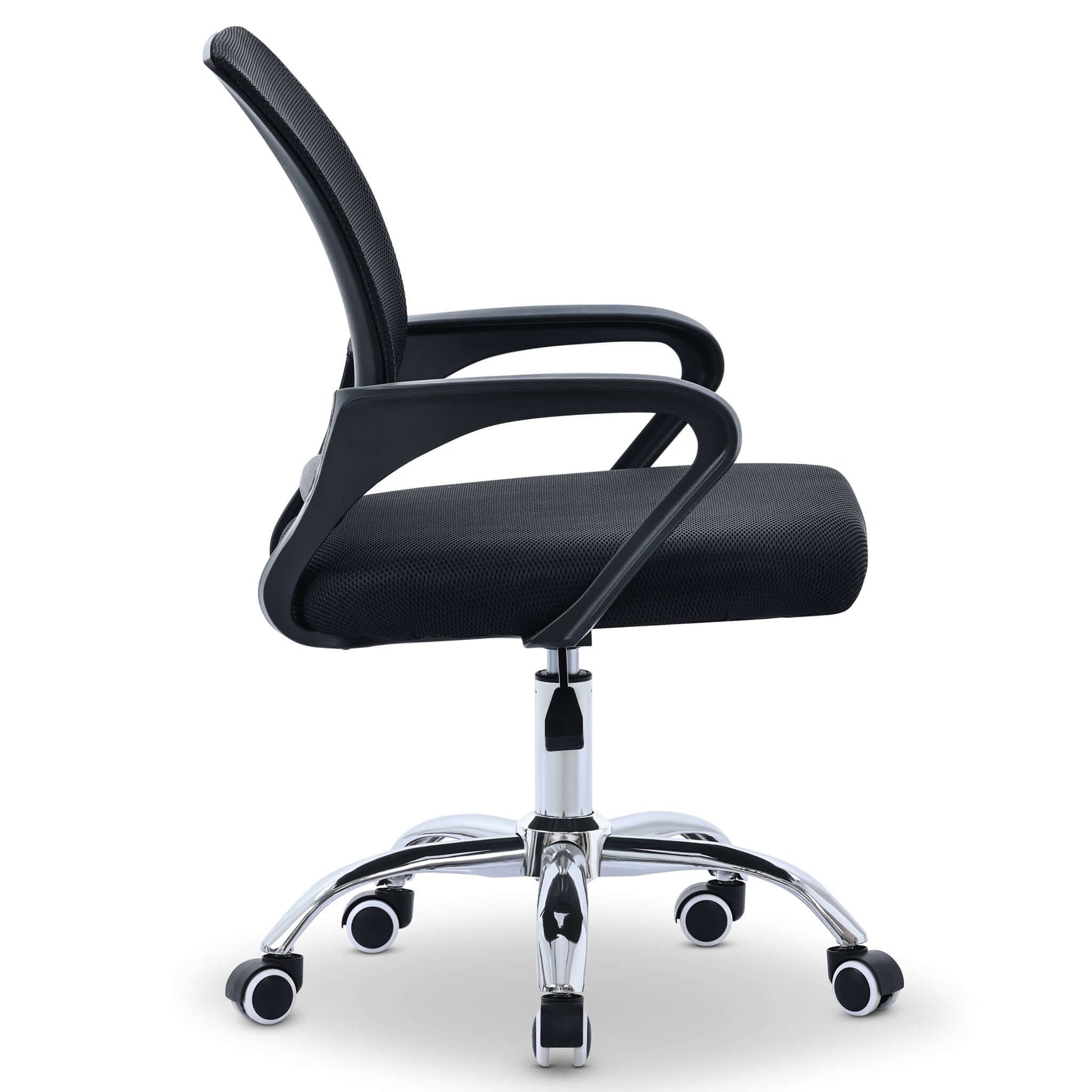 Curve Office Chair Black Modern Ergonomic With Swivel Wheels - Bargainia.com - 5056536118844
