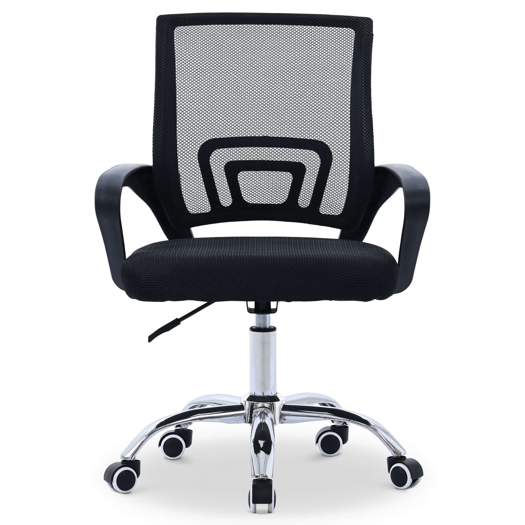 Curve Office Chair Black Modern Ergonomic With Swivel Wheels - Bargainia.com - 5056536118844