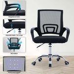 Curve Office Chair Black Modern Ergonomic With Swivel Wheels - Bargainia.com - 5056536118844
