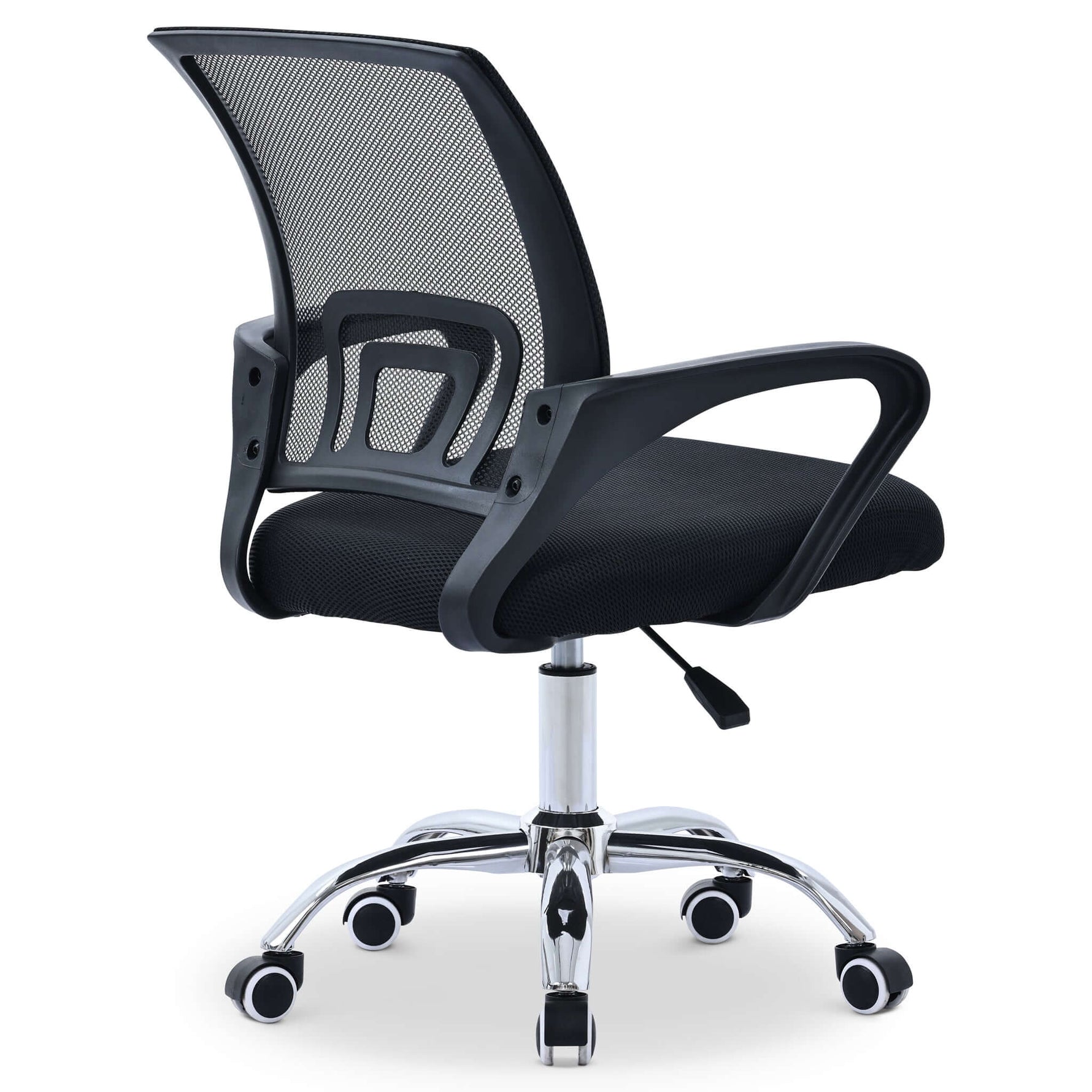 Curve Office Chair Black Modern Ergonomic With Swivel Wheels - Bargainia.com - 5056536118844