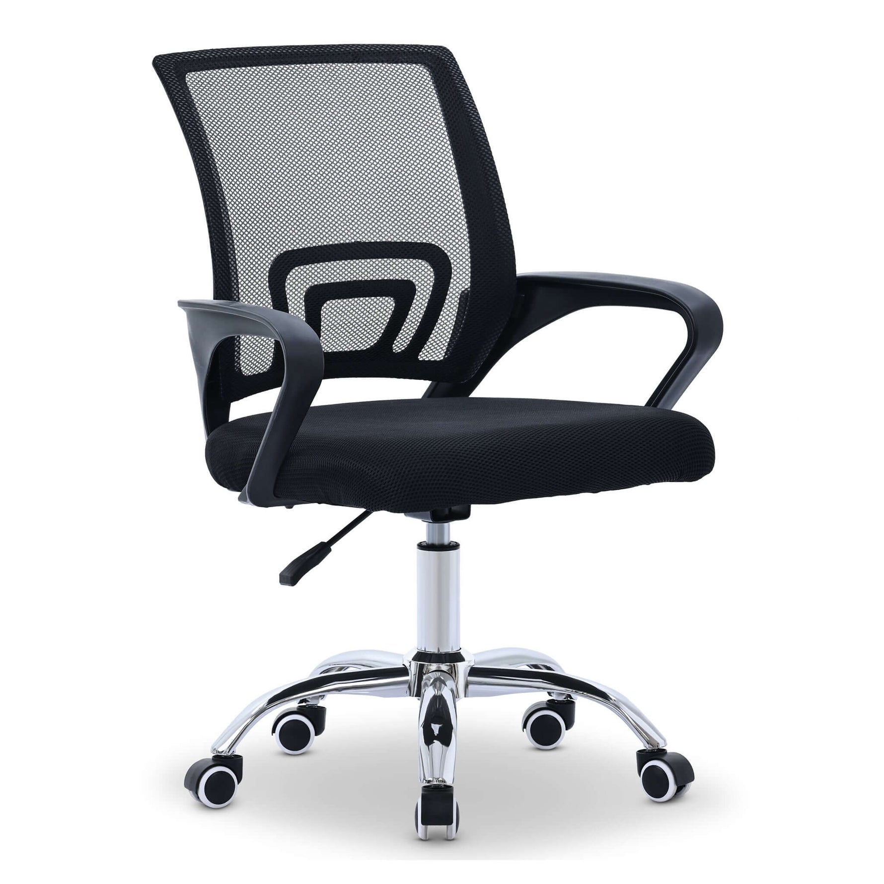 Curve Office Chair Black Modern Ergonomic With Swivel Wheels - Bargainia.com - 5056536118844