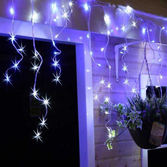 LED Indoor & Outdoor Snowing Icicle Lights with White Cable (480 Lights) - White Lights-8800228217233-Bargainia.com