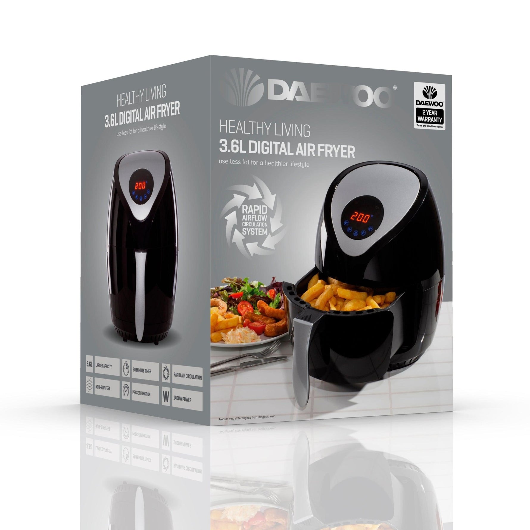 Daewoo 3.6L Digital Air Fryer - Bargainia.com - 