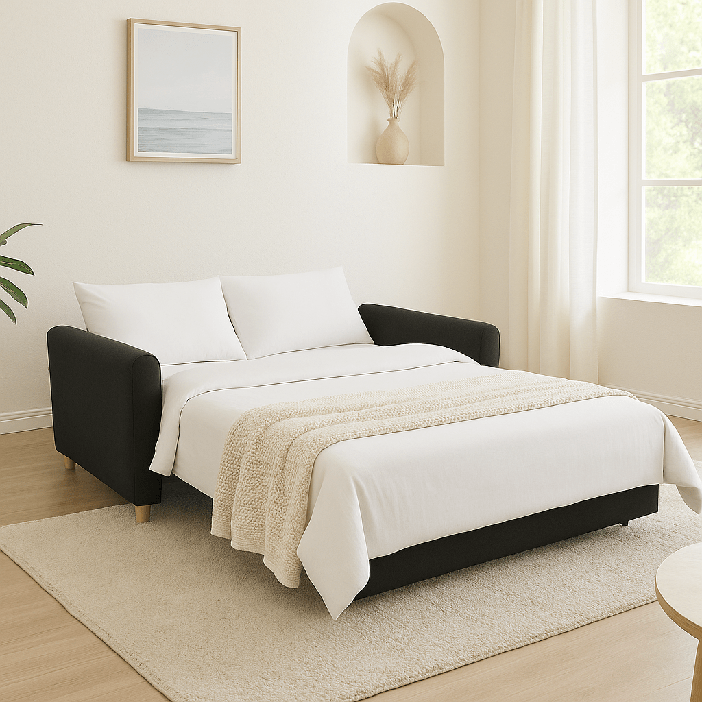 Dahlia Black Two Seater Pull Out Sofa Bed  - Convertible Sleeper Sofa Sofas Bargainia