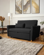 Dahlia Black Two Seater Pull Out Sofa Bed - Convertible Sleeper Sofa Sofas Bargainia