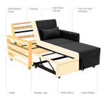 Dahlia Black Two Seater Pull Out Sofa Bed  - Convertible Sleeper Sofa Sofas Bargainia