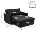 Dahlia Black Two Seater Pull Out Sofa Bed - Convertible Sleeper Sofa - Bargainia.com - 5056150285151