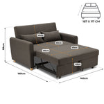 Dahlia Brown 2 Seater Pull Out Sofa Bed - Convertible Sleeper Sofa - Bargainia.com - 5056150263586