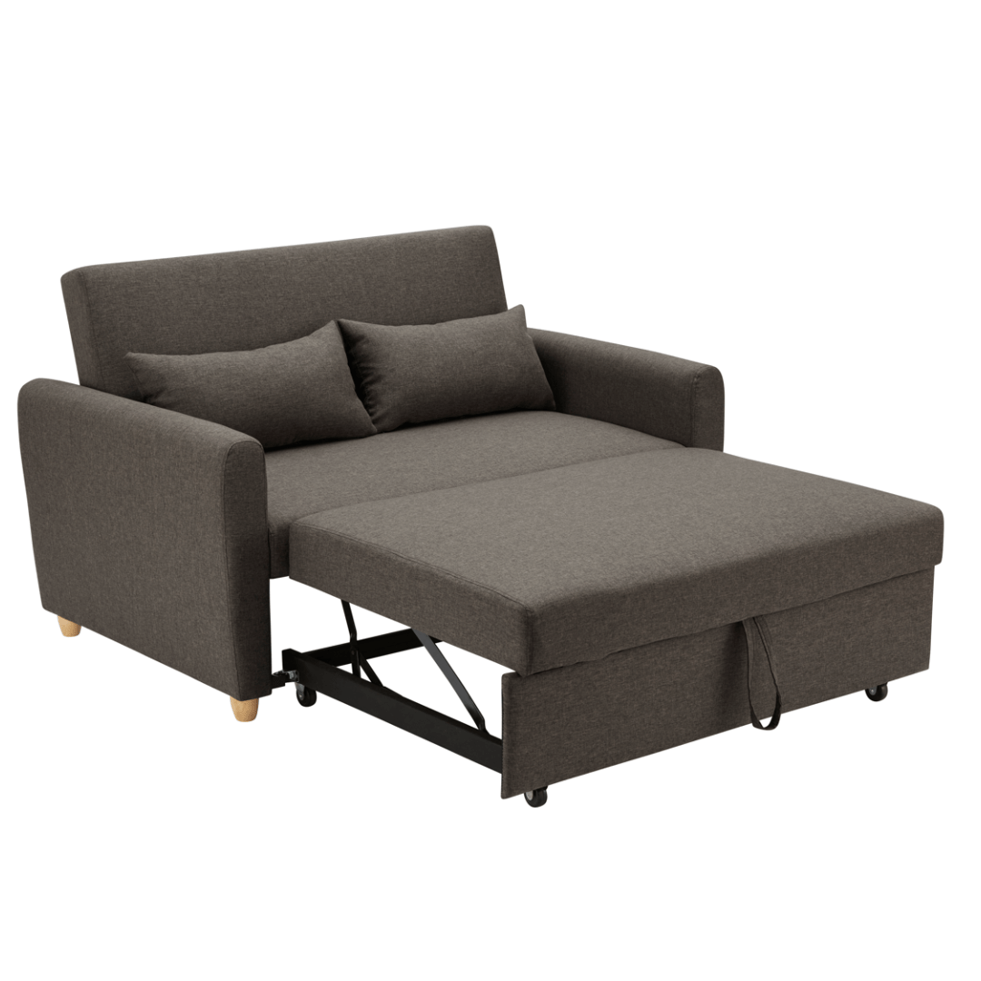 Dahlia Brown 2 Seater Pull Out Sofa Bed - Convertible Sleeper Sofa Sofas Bargainia
