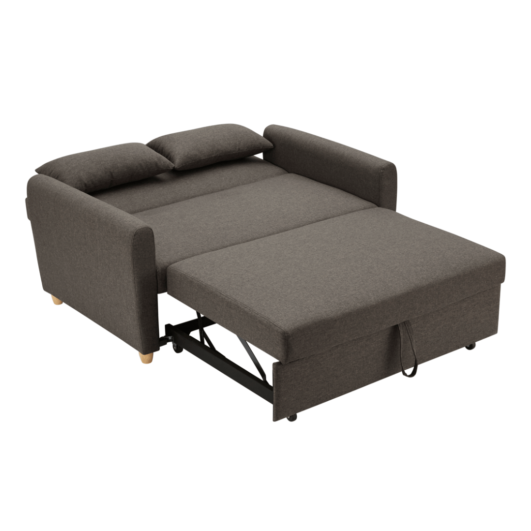 Dahlia Brown 2 Seater Pull Out Sofa Bed - Convertible Sleeper Sofa - Bargainia.com - 