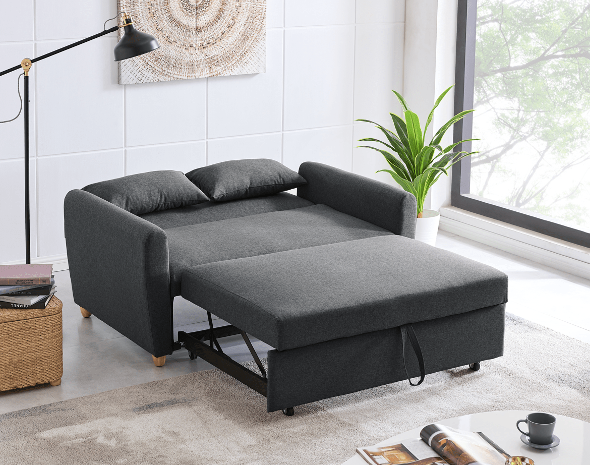 Dahlia Grey Two Seater Pull Out Sofa Bed  - Convertible Sleeper Sofa Sofas Bargainia