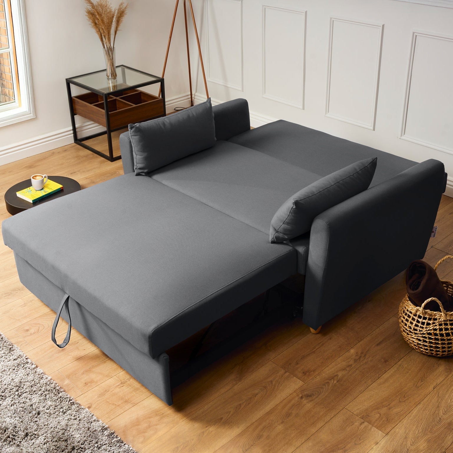 Dahlia Grey Two Seater Pull Out Sofa Bed  - Convertible Sleeper Sofa Sofas Bargainia