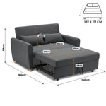 Dahlia Grey Two Seater Pull Out Sofa Bed - Convertible Sleeper Sofa - Bargainia.com - 5056150263593