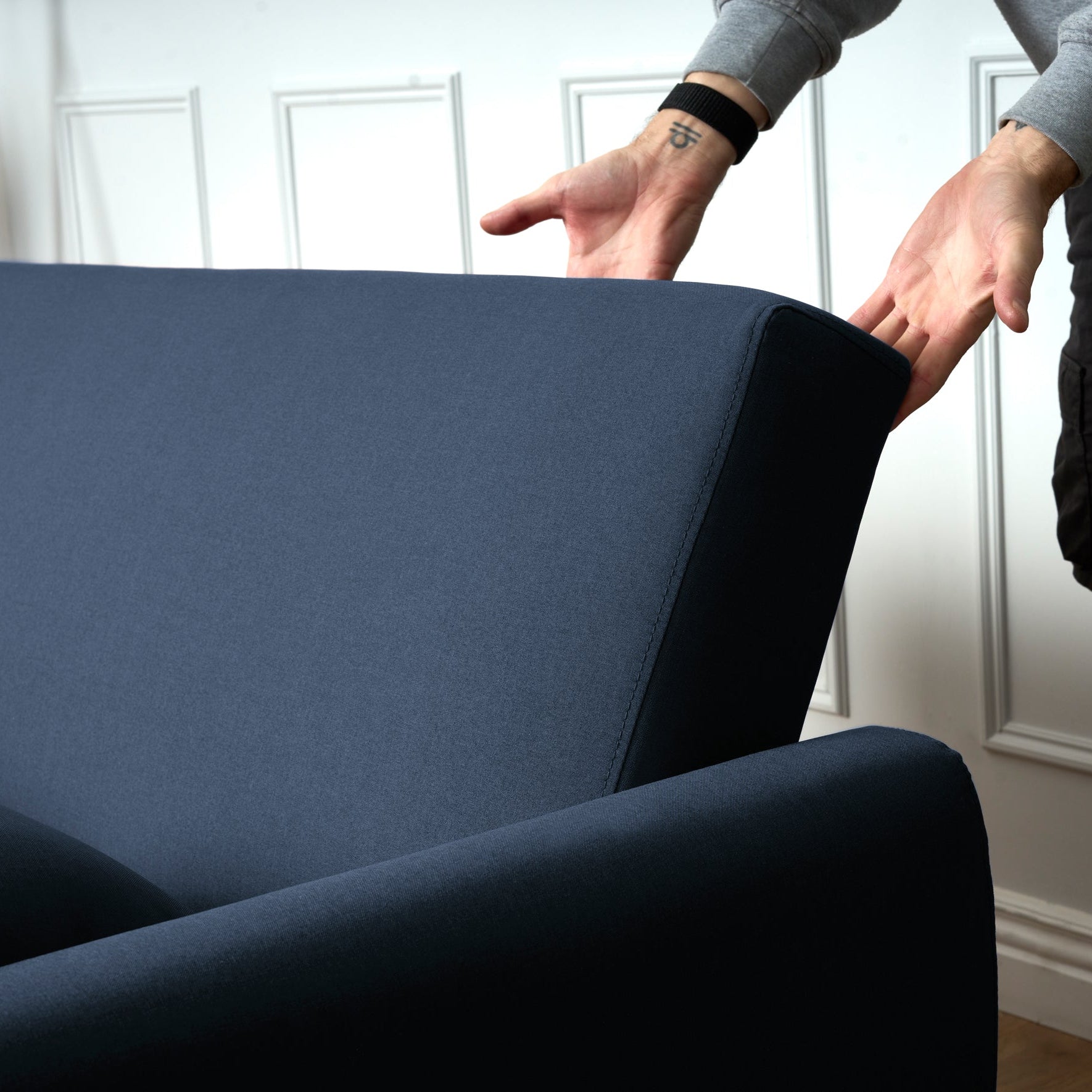 Dahlia Navy Blue Two Seater Pull Out Sofa Bed - Convertible Sleeper Sofa Bargainia