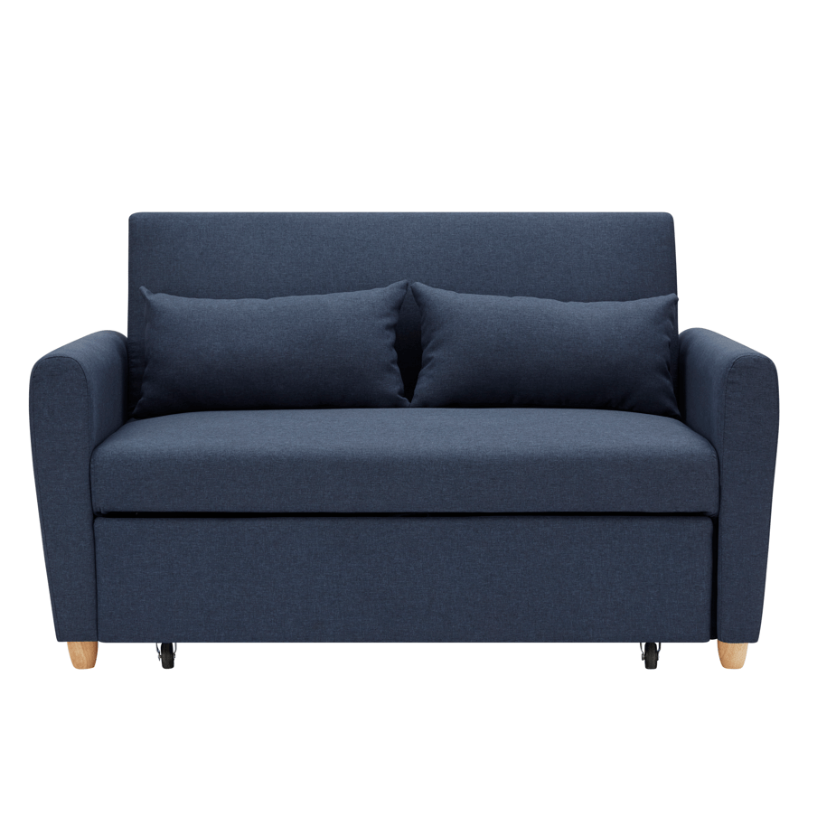 Dahlia Navy Blue Two Seater Pull Out Sofa Bed - Convertible Sleeper Sofa Bargainia