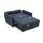 Dahlia Navy Blue Two Seater Pull Out Sofa Bed - Convertible Sleeper Sofa Bargainia