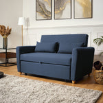 Dahlia Navy Blue Two Seater Pull Out Sofa Bed - Convertible Sleeper Sofa Bargainia